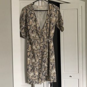 Snakeskin Tie Waist Dress
